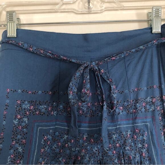 Vintage 70's Jane Schaffhausen Belle France Prairie Floral Midi Tie Waist Skirt - Picture 3 of 10
